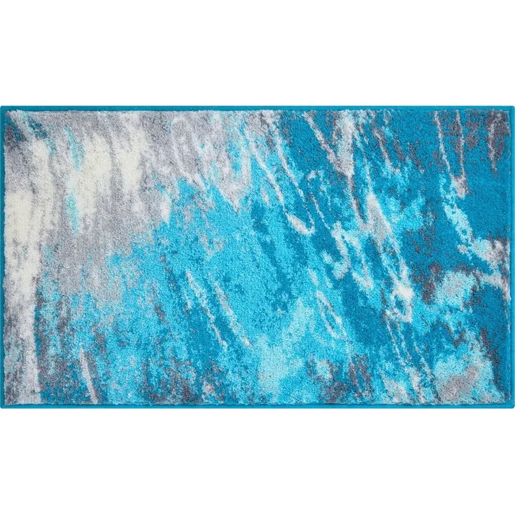 Badematte >MAGMA< in türkis, 100% Polyacryl - 120 x 70 x 2 cm (LxBxH)