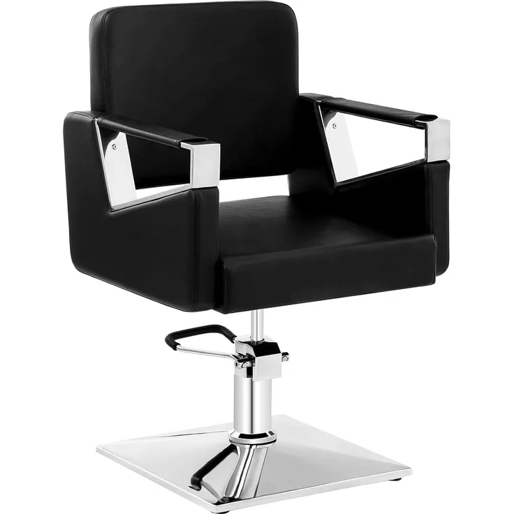 Physa Armlehnstuhl Friseurstuhl Hydraulisch Friseursessel Bedienungsstuhl 200 kg schwarz