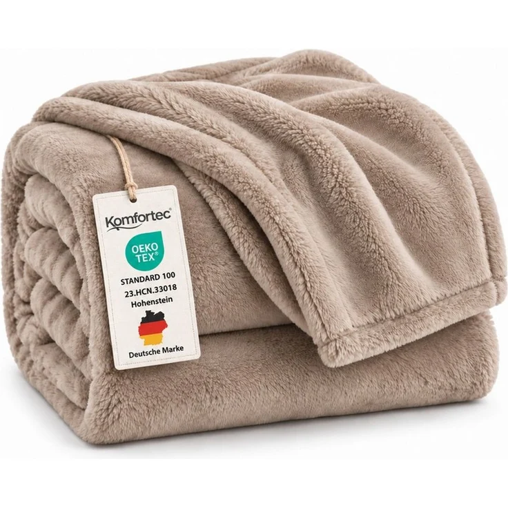Wohndecke Kuscheldecke 260 g/m², flauschige Wohndecke, Fleecedecke, Oeko-Tex, Komfortec – Bild 1