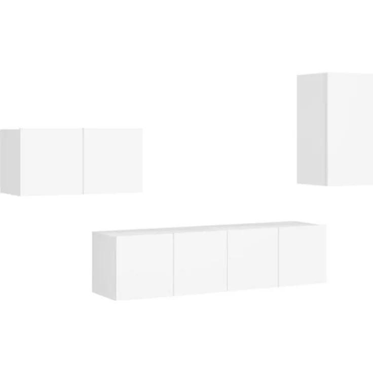 vidaXL 4-tlg. TV-Schrank-Set Weiß Spanplatte [3078677]