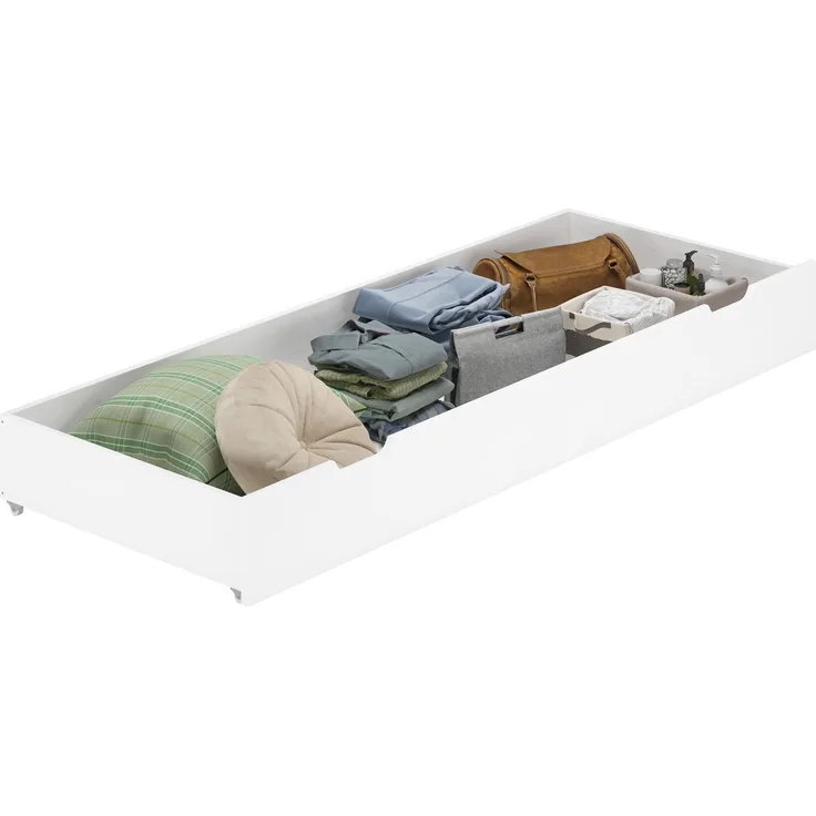 Bettkasten Rollkasten Staukasten für schmale Betten 80x200 Kiefer weiß 90.10-S5W