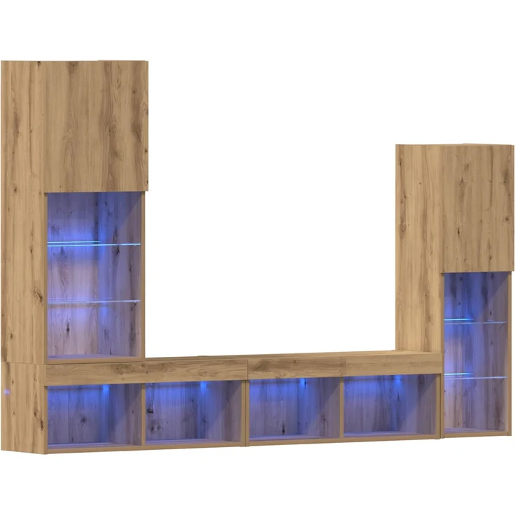 vidaXL TV-Schränk 4 pcs Artisan-Eiche Holzwerkstoff 3334390 – Bild 6