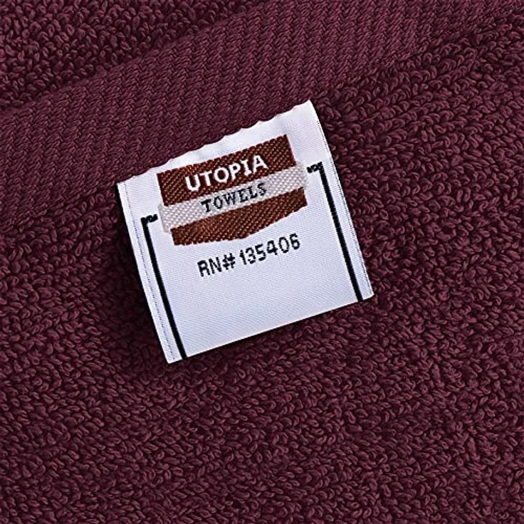 Utopia Towels Premium-Handtücher in Burgunderrot, 100% gekämmte, ringgesponnene Baumwolle, ultraweich und sehr saugfähig, 600 g/m², extra große Handtücher 40,6 x 71,1 cm, Hotel- und Spa-Qualität, 6 – Bild 4