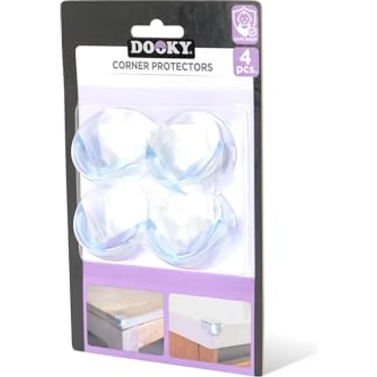 Dooky Transparente Eckenschützer für Möbel im 4er Set (weiche, stoßabsorbierende Kantenschützer mit Klebestreifen, unauffälliger Eckenschutz für Tische, Schränke und Arbeitsflächen im Haushalt) – Bild 5