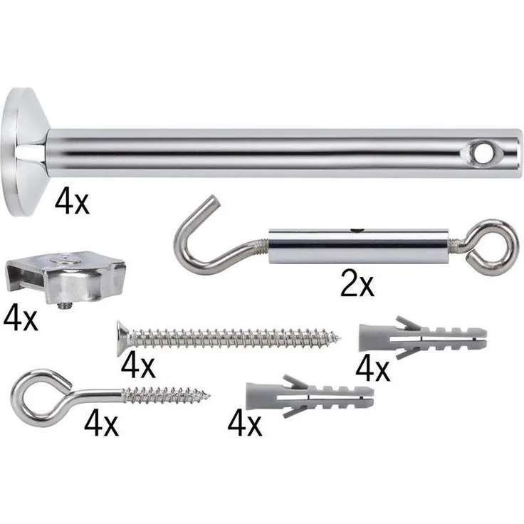 Paulmann No. 17834 Seil-Zubehör Spann-Montage-Set 4 Uml. 165 mm Chrom