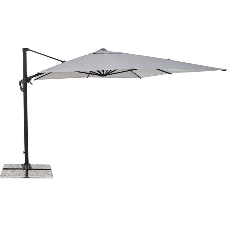 Sonnenschirm Vega aus Aluminium, modern und 360° schwenkbar, hellgrau, rechteckig 3x4 m – Bild 2