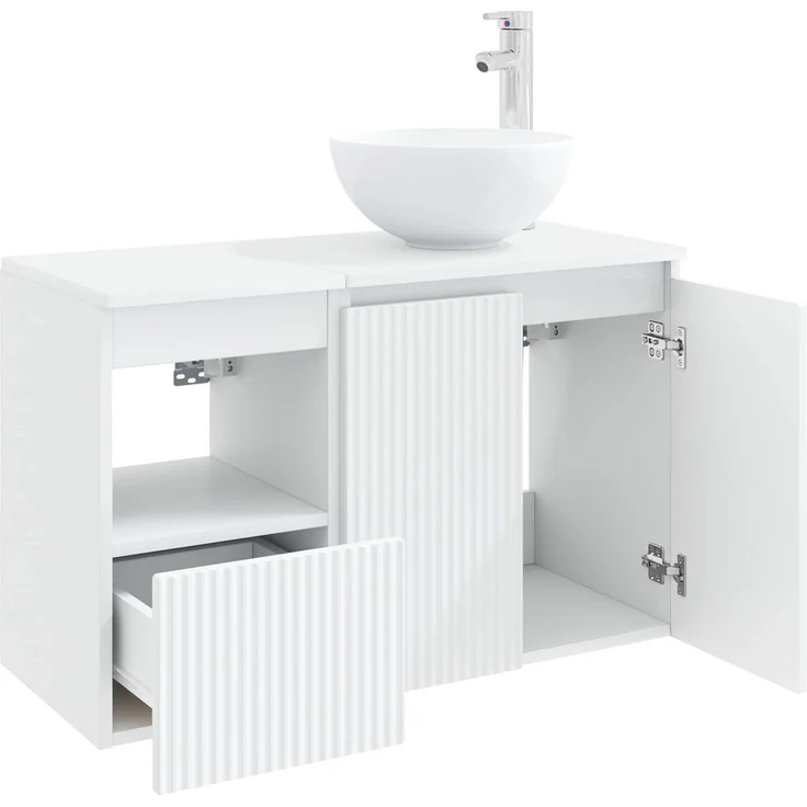 vidaXL Badezimmerschrank-Set 2 stk. Weiß 79,5 x 41 x 80 cm 3404034 – Bild 4