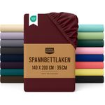 Utopia Bedding - Spannbettlaken 140x200 cm - Burgunderrot - Gebürstete Polyester-Mikrofaser Spannbetttuch - 35 cm Tiefe Tasche