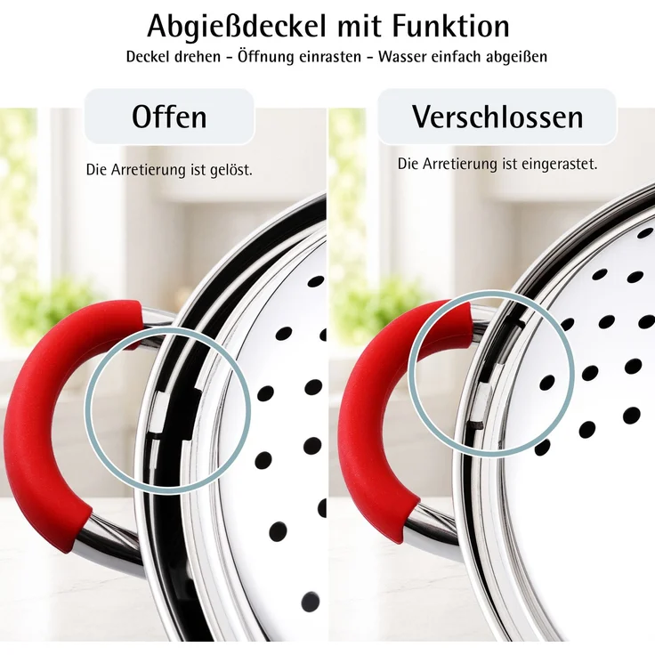 Nudeltopf Edelstahl 22 cm – Bild 3