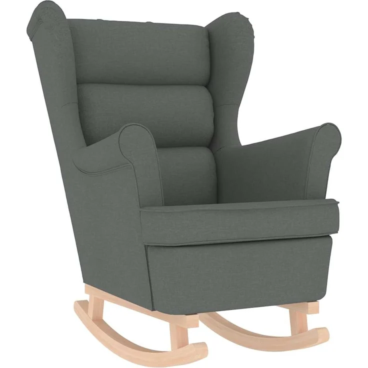 vidaXL Schaukelstuhl mit Fußhocker Dunkelgrau Stoff 3307998 – Bild 6