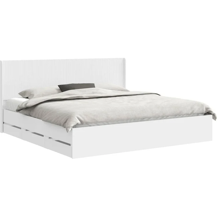 vidaXL Bettgestell mit Stauraum und Kopfteil Weiß 180 x 200 cm 3413923 – Bild 2