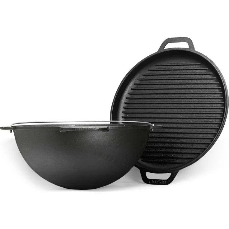 Ø36 Uchag 2mm stahl Utschak Utschag Campingofen 8L Gusseisen Kazan mit Gusseisen Deckel-Grillpfanne Kasan Feuerstelle Feldküche Außenküche Eintopfofen Gulaschkanone – Bild 9