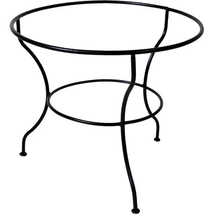 Marrakesch Orient & Mediterran Interior Tischgestell Base rotonda per tavolo in metallo nero, forgiata a mano, larga 60 cm (1-St), Handarbeit