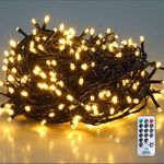 SALCAR 26m 360er LED Lichterkette Weihnachtsbaum (23m Lichterkette + 3m Stromkabel), 31V Christbaumbeleuchtung Außen mit 8 Modi und Memory, Warmweiß
