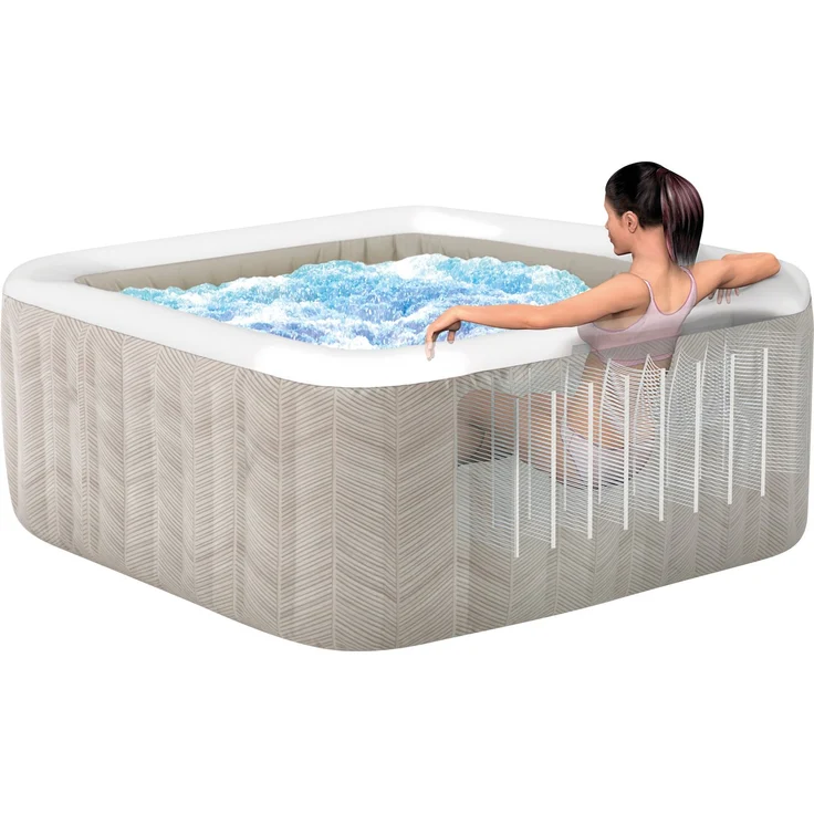 Intex 'PureSpa Chevron Deluxe Square' aufblasbarer Whirlpool, creme, Ø 239 x 71 cm – Bild 3