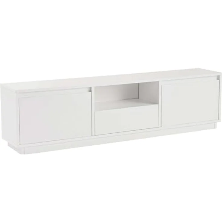 Calicosy TV-Möbel, Weiß, Lowboard aus Holzwerkstoff mit viel Stauraum, 29.5x42x160 cm
