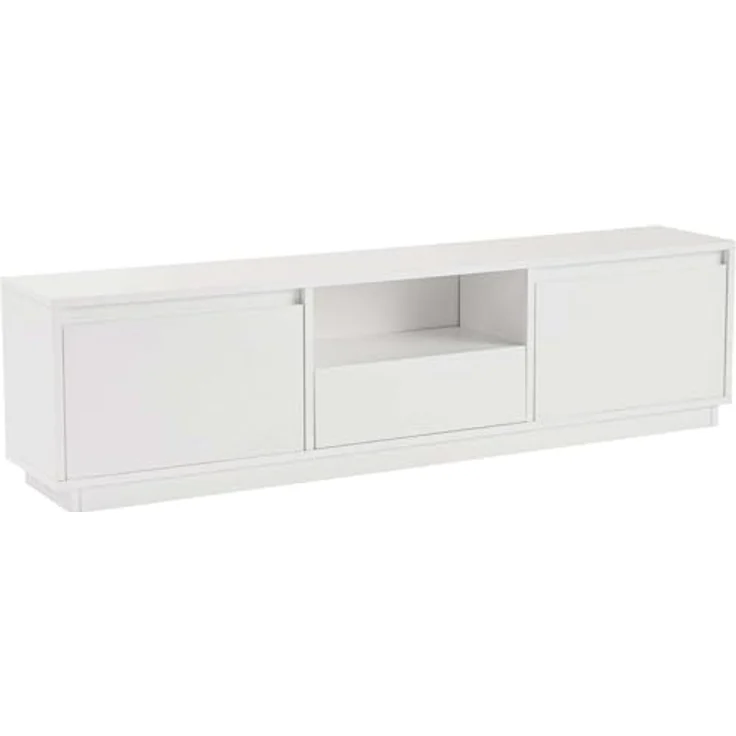 Calicosy TV-Möbel, Weiß, Lowboard aus Holzwerkstoff mit viel Stauraum, 29.5x42x160 cm – Bild 1