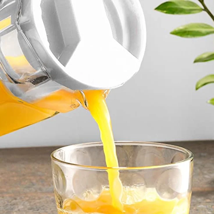 Vilde Glaskaraffe Mit Deckel 1,5 L - Hochwertiger Wasserkrug Aus Transparentem Glas - Praktischer Griff & Konturierter Ausgießer - Ideal Für Wasser/Saft- Spülmaschinenfest & Kühlschrankgeeignet – Bild 7