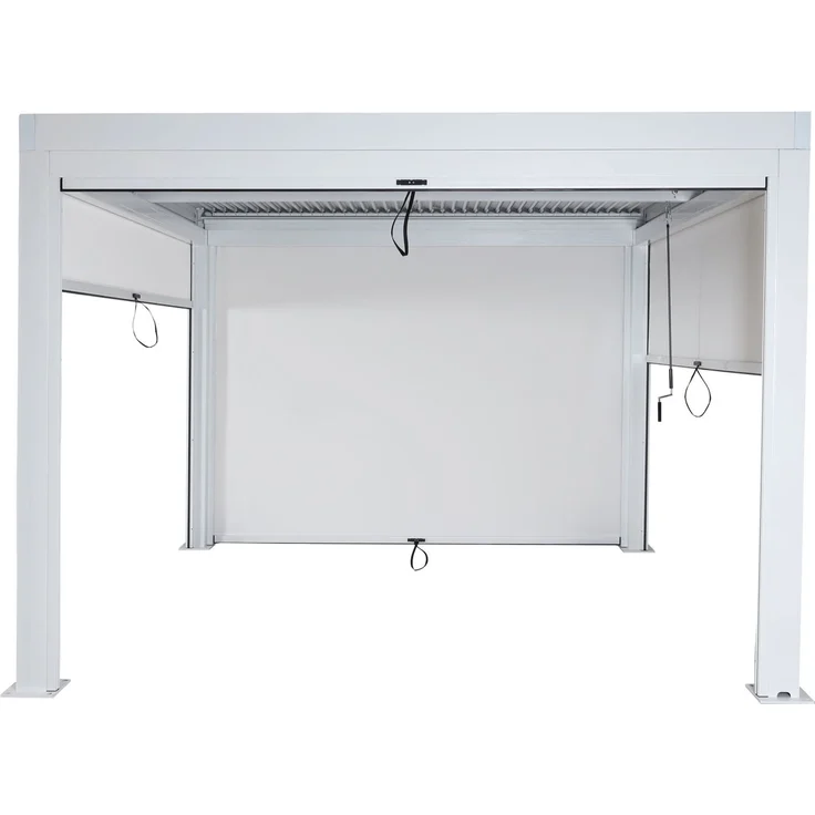 Mendler 'HWC-L46' Pergola, Regenrinne sturmfest, Aluminium weiß, 3x3m – Bild 8