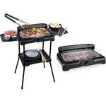 2in1 Standgrill & Tischgrill mit Grillzange 40x25cm, 2200Watt