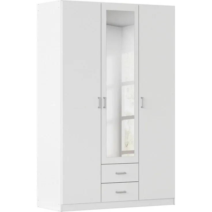 rauch Kleiderschrank Schrank Garderobe Mehrzweckschrank Schlafzimmer Ankleide Möbel GAMMA (in 3 Ausstattungen BASIC/CLASSIC/PREMIUM (inkl. SOFT-CLOSE-Funktion) Weiß, 136 cm breit, 2 Schubladen MADE IN GERMANY