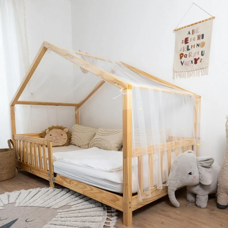 lilimaus Betthimmel Leuchtender Betthimmel mit Sternen für Kinder Hausbetten, Leuchtender Sternenhimmel für Kinder-Hausbetten, 90x200 & 120x200 cm – Bild 3
