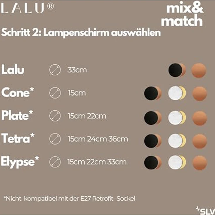 SLV LALU Pendelleuchte Mix&Match, 150cm, E27, schwarz – Bild 4