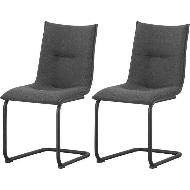 Schwinger-Stuhl 2er Set Torino Stühle in Anthrazit - gemütliches Design - B/H/T: 46x89x57 cm – Bild 1