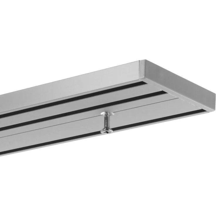 Gardineum Gardinenschiene System Objektschiene, 3-läufig, vorgebohrt, ab 2 m mittig geteilt, 3-läufig – Bild 3