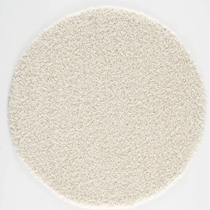 SANAT Teppich Rund - Creme Hochflor, Langflor Modern Teppiche fürs Wohnzimmer, Schlafzimmer, Esszimmer oder Kinderzimmer, Größe: 150x150 cm – Bild 6