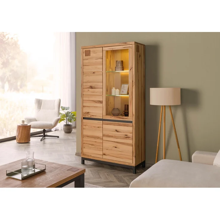 Vitrine Kernbuche 103 x 40 x 205 natur geölt VILLANDERS #101 – Bild 2