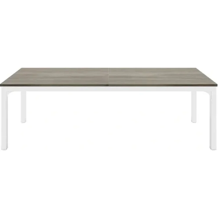 Schreibtisch für 2 Personen mit Metallgestell, 200x70x75 cm, Taupe/Weiß – Bild 4