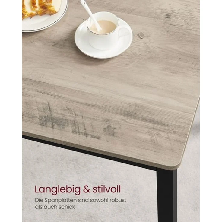 Vasagle Esstisch, Küchentisch-Set, 110 x 70 x 75 cm, mit 2 Bänken je 97 x 30 x 50 cm, Metallgestell, für Küche, Wohnzimmer, Esszimmer, Industrie-Design, von Songmics KDT070 – Bild 5