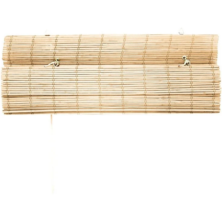 Victoria M. Raffrollo Bambus-Raffrollo, 40 x 130 cm, natur, mit Hakenaufhängung, ohne Bohren, freihängend, zum Schrauben, Bambus – Bild 3