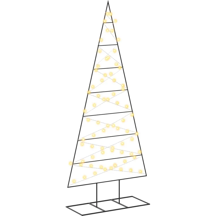 vidaXL Metall Weihnachtsbaum KUOPIO 180 cm Warmes Weiß Stahl Schwarz 42054050 – Bild 2