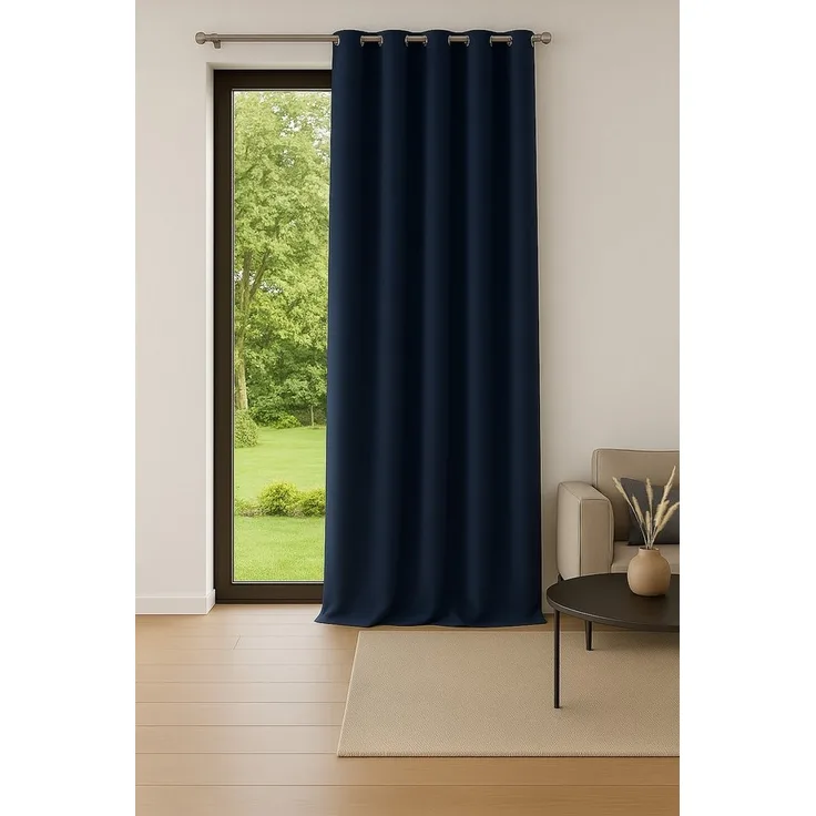 novumfix Vorhang Filzvorhang/Softfilz XXL Kälteschutz blau bis 350 cm lang ÖSEN, verdunkelnd
