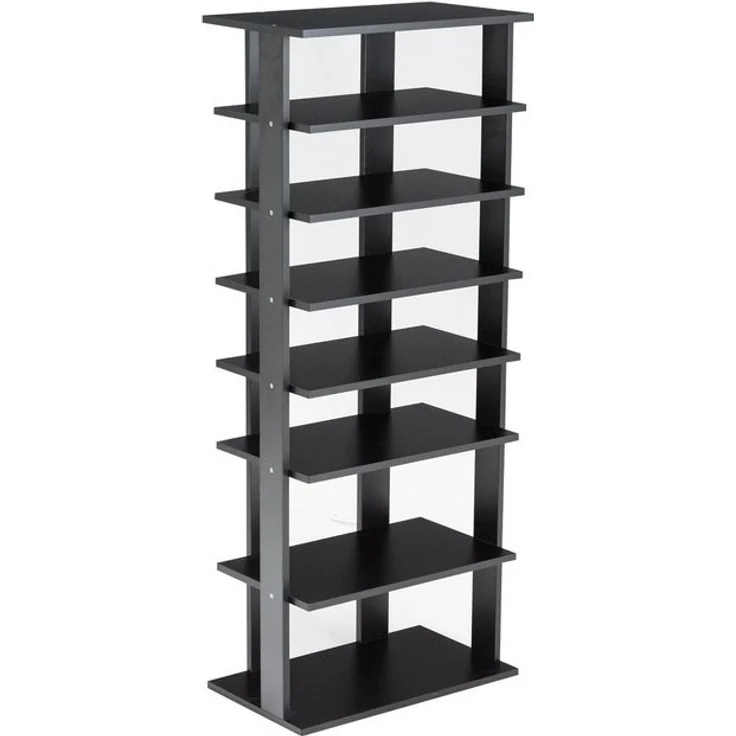 COSTWAY 7-St?ckiges Schuhregal, Moderne Schuhablage mit unterschiedlichen Regalh?hen & Stabiler quadratischer Basis, Platzsparender Schuhst?nder aus Holz für Eingang Flur Wohnzimmer – Bild 4