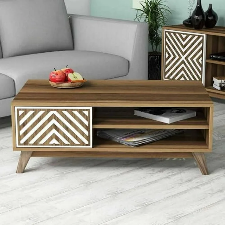 Dmora Couchtisch Markab 105x60x38.2h cm Braun 3 Fächer