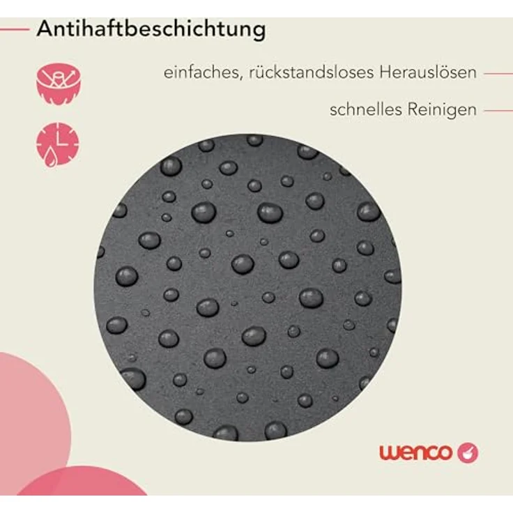 wenco Springform 28 cm Ø – Runde Kuchenform aus Antihaft-Stahl, Auslaufsicherer Rand, 7,5 cm Hoch, Perfekt für Kuchen, Torten & Quiches, Ergonomischer Edelstahlverschluss, Schwarz – Bild 5