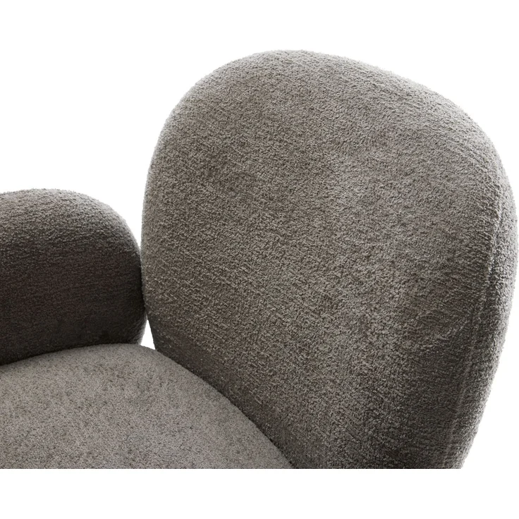 Freischwinger Nube-Flex mit Armlehnen Bouclé Soft Schlamm Freischwinger flach Graphit Taschenfederkern – Bild 4