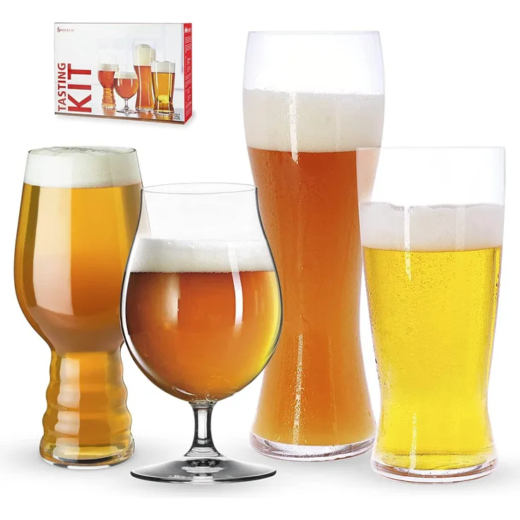 Spiegelau & Nachtmann 4-teiliges Bier-Verkostungs-Glas-Set, Kristallglas, 4991695, Tasting-Kit, Beer Classics