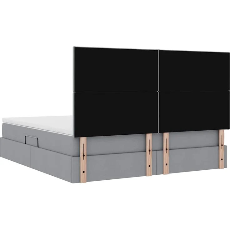 vidaXL LED-Speicherbett mit Matratze Hellgrau 180 x 200 cm Stoff 3372369 – Bild 12