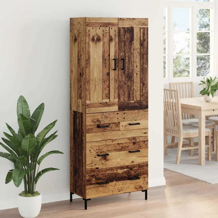 vidaXL Highboard mit Schubladen 2 pcs Altholz Holzwerkstoff 3415660 – Bild 3