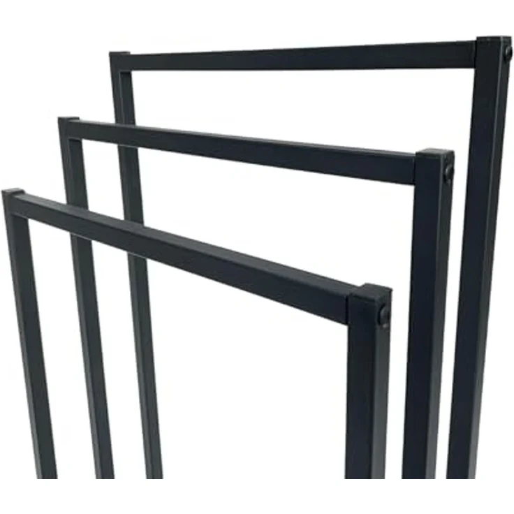 DanDiBo Handtuchhalter Stehend Handtuchständer Freistehend Schwarz Matt Metall 96498 Badetuchhalter mit 3 Handtuchstangen Badezimmer Badezimmermöbel Modern – Bild 6
