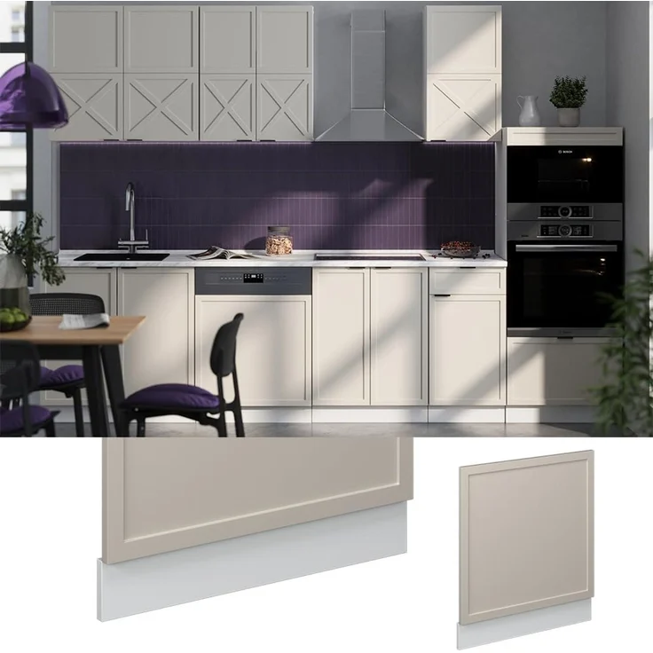 Frontblende Fame-Line GrauBeige 60 cm ohne Arbeitsplatte Vicco – Bild 3