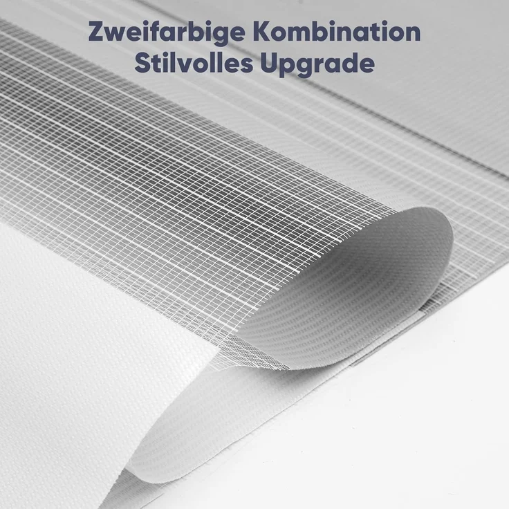 Sekey Zebra Doppelrollo Zweifarbig Klemmfix ohne Bohren Sichtschutz Weiß & Grau 40x130cm – Bild 5