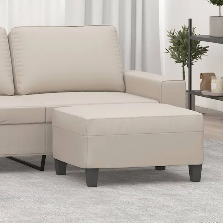 vidaXL Fußhocker Creme 70x55x41 cm Mikrofasergewebe 349365