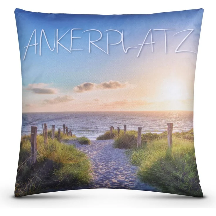 Outdoor Kissen mit Paspel ( 45 x 45 cm ) Dekokissen Garten - Reißverschluss - Schmutz- und Wasserabweisend - abnehmbarer Kissenbezug Ankerplatz 1er-Pack – Bild 9
