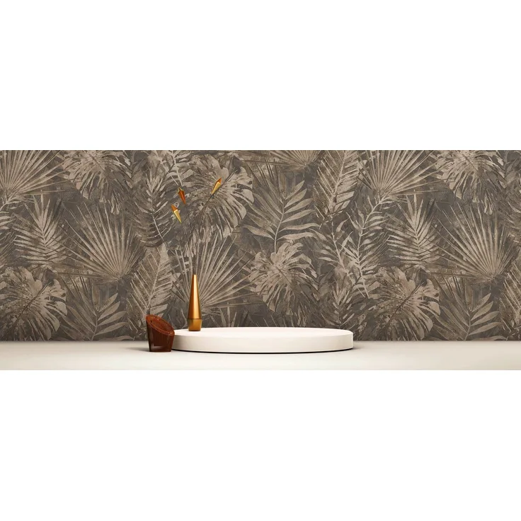 A.S. Création Vliestapete Natural Living Dschungelblätter, leicht strukturiert, gemustert, matt, neutral, (1 St), Dschungel Tapete Vlies Vlies Wand Tapeten Wohnzimmer Schlafzimmer Flur