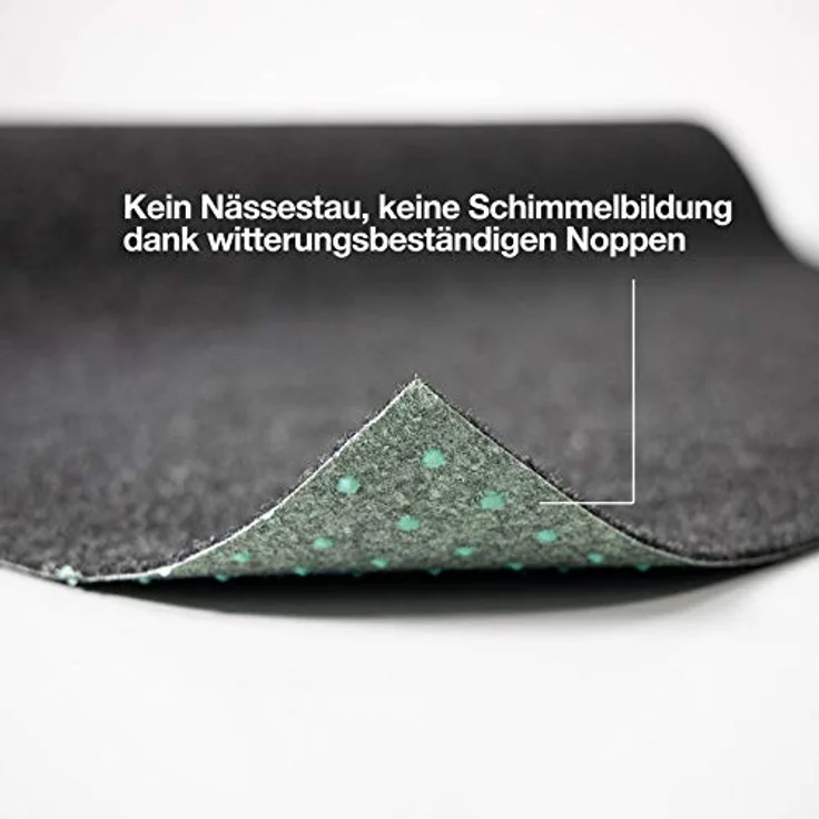 Floordirekt Kunstrasen Outdoor Teppich Farbwunder Pro - Balkonteppich - Rasenteppich für Terrasse, Balkon und Freizeit - leicht zu verlegen (67 x 400 cm, Schwarz) – Bild 3
